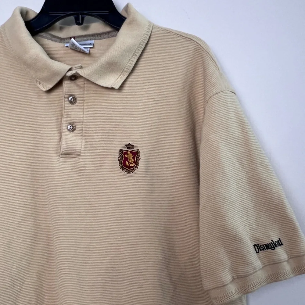 Disneyland Resort Button Polo Ribbed Mustard Disney Resort Embroidered Logo XXL - Picture 5 of 5